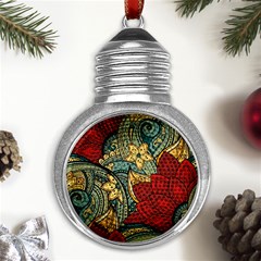 Pattern Shape Colorful Flower Leaves Metal Light Bulb Shape Ornament by Posterlux