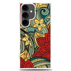 Pattern Shape Colorful Flower Leaves Samsung Galaxy S24 Plus 6 7 Inch Tpu Uv Case