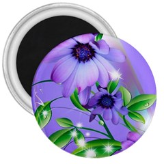 Purple Flower Nature 3  Magnets