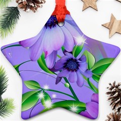 Purple Flower Nature Ornament (star)