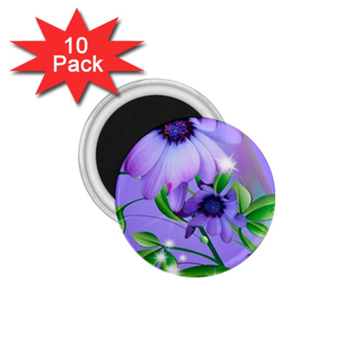 Purple Flower Nature 1.75  Magnets (10 pack) 