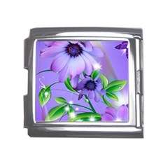 Purple Flower Nature Mega Link Italian Charm (18mm) by Posterlux