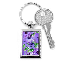 Purple Flower Nature Key Chain (rectangle)