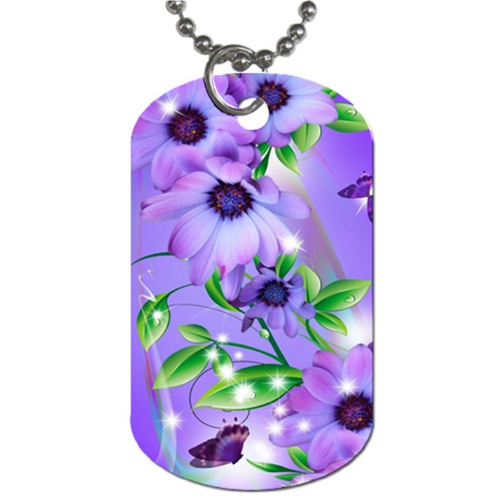 Purple Flower Nature Dog Tag (One Side)