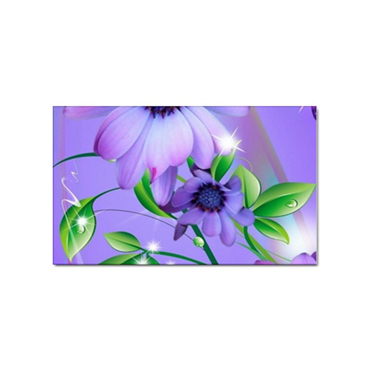 Purple Flower Nature Sticker Rectangular (10 pack)