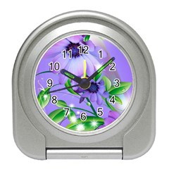 Purple Flower Nature Travel Alarm Clock