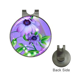 Purple Flower Nature Hat Clips With Golf Markers