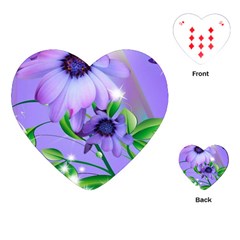 Purple Flower Nature Playing Cards Single Design (heart)