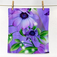 Purple Flower Nature Face Towel