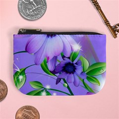 Purple Flower Nature Mini Coin Purse