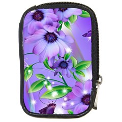 Purple Flower Nature Compact Camera Leather Case