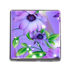 Purple Flower Nature Memory Card Reader (square 5 Slot) by Posterlux