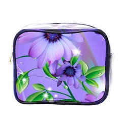 Purple Flower Nature Mini Toiletries Bag (one Side)