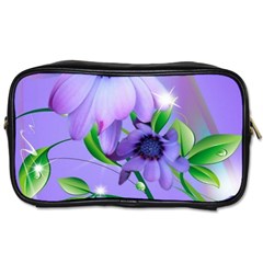 Purple Flower Nature Toiletries Bag (one Side)