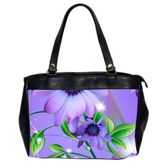 Purple Flower Nature Oversize Office Handbag (2 Sides)