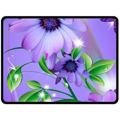 Purple Flower Nature Fleece Blanket (large)