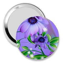 Purple Flower Nature 3  Handbag Mirrors