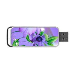 Purple Flower Nature Portable Usb Flash (one Side)