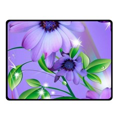 Purple Flower Nature Two Sides Fleece Blanket (small)