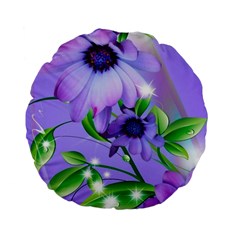 Purple Flower Nature Standard 15  Premium Flano Round Cushions