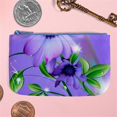 Purple Flower Nature Large Coin Purse