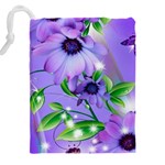 Purple Flower Nature Drawstring Pouch (5XL) Back