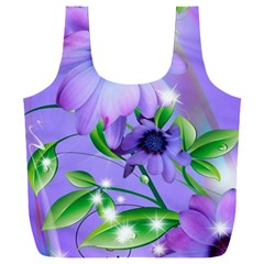 Purple Flower Nature Full Print Recycle Bag (xxl)