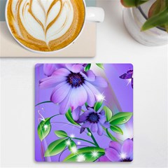 Purple Flower Nature Uv Print Square Tile Coaster  by Posterlux