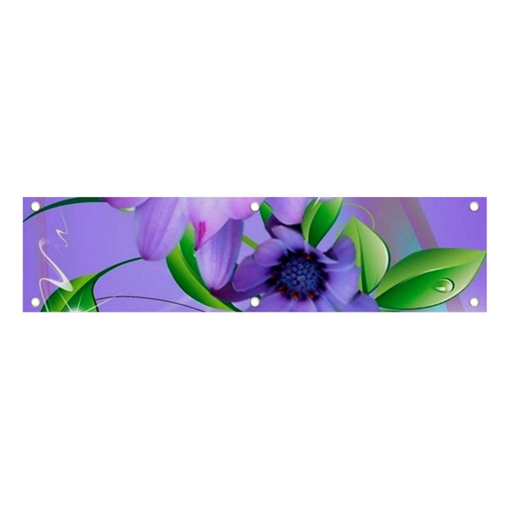 Purple Flower Nature Banner and Sign 4  x 1 