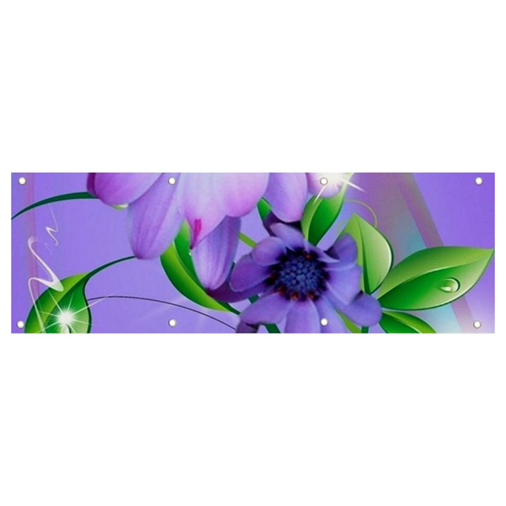 Purple Flower Nature Banner and Sign 9  x 3 