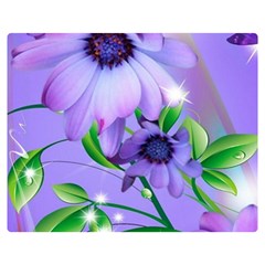 Purple Flower Nature Premium Plush Fleece Blanket (medium)