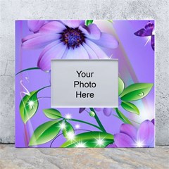 Purple Flower Nature White Wall Photo Frame 5  X 7 