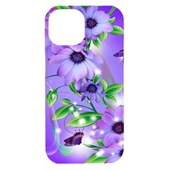 Purple Flower Nature Iphone 15 Black Uv Print Pc Hardshell Case