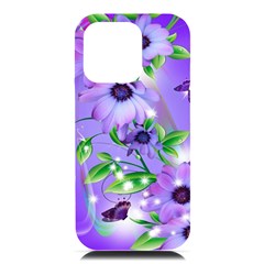 Purple Flower Nature Iphone 16 Pro Max Black Uv Print Pc Hardshell Case by Posterlux