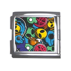 Funky Alien Pattern Abstract Colourful Drawing Mega Link Italian Charm (18mm)