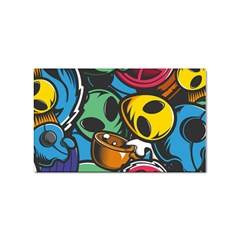 Funky Alien Pattern Abstract Colourful Drawing Sticker (rectangular)