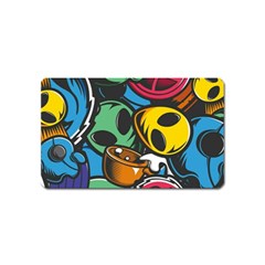 Funky Alien Pattern Abstract Colourful Drawing Magnet (name Card) by Posterlux