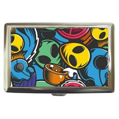 Funky Alien Pattern Abstract Colourful Drawing Cigarette Money Case