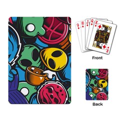 Funky Alien Pattern Abstract Colourful Drawing Playing Cards Single Design (rectangle) by Posterlux