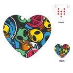 Funky Alien Pattern Abstract Colourful Drawing Playing Cards Single Design (Heart) Front