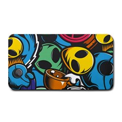 Funky Alien Pattern Abstract Colourful Drawing Medium Bar Mat