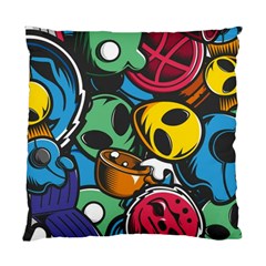 Funky Alien Pattern Abstract Colourful Drawing Standard Cushion Case (two Sides)