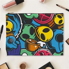 Funky Alien Pattern Abstract Colourful Drawing Cosmetic Bag (xl)