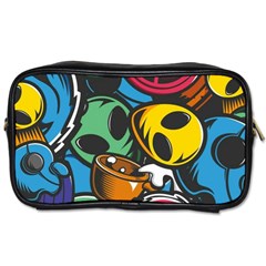 Funky Alien Pattern Abstract Colourful Drawing Toiletries Bag (two Sides)