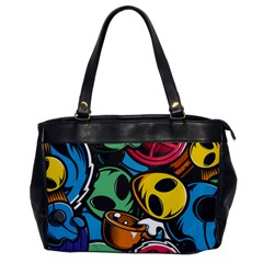 Funky Alien Pattern Abstract Colourful Drawing Oversize Office Handbag