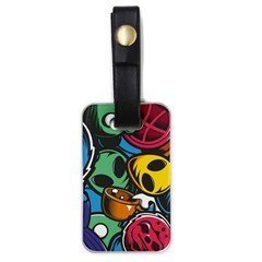 Funky Alien Pattern Abstract Colourful Drawing Luggage Tag (one Side)