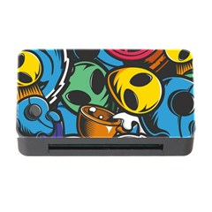 Funky Alien Pattern Abstract Colourful Drawing Memory Card Reader With Cf