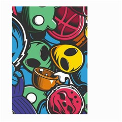 Funky Alien Pattern Abstract Colourful Drawing Large Garden Flag (two Sides)