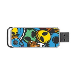 Funky Alien Pattern Abstract Colourful Drawing Portable Usb Flash (one Side)