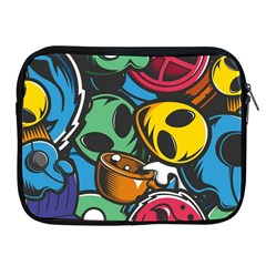 Funky Alien Pattern Abstract Colourful Drawing Apple Ipad 2/3/4 Zipper Cases